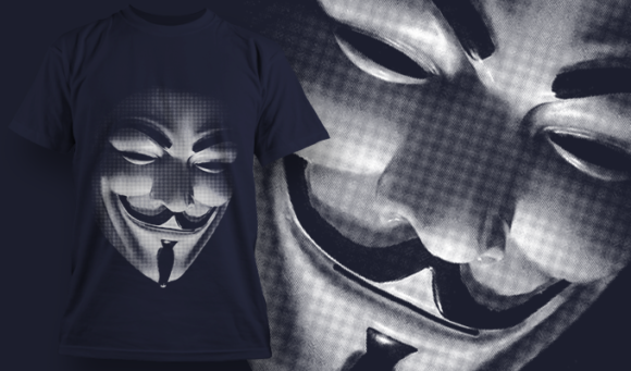 Guy Fawkes Mask - T Shirt Design Template 3494 1