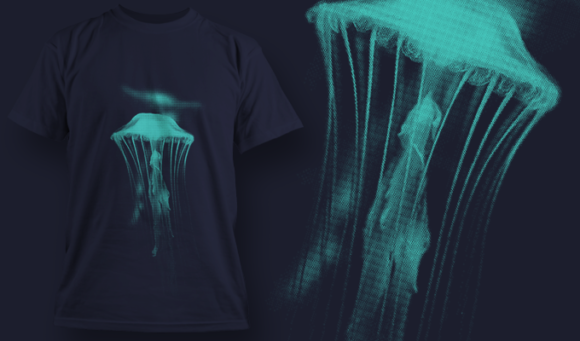 Jellyfish - T Shirt Design Template 3495 1