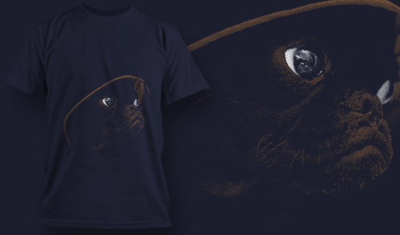 Pug In A Hood - T Shirt Design Template 3498 1