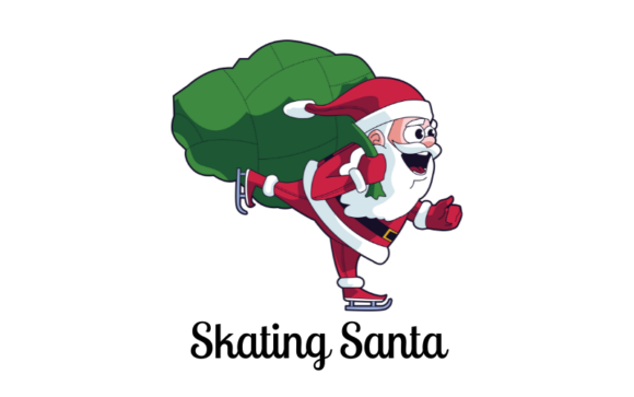 Free Vector Skating Santa 1