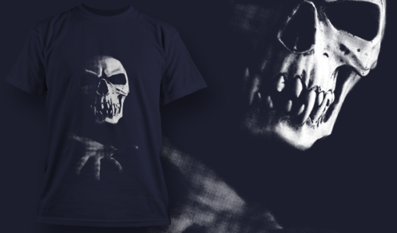 Skull In Hand - T Shirt Design Template 3469 1