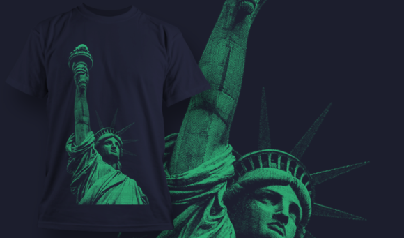 Statue Of Liberty - T Shirt Design Template 3472 1