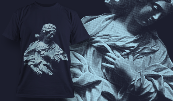 Statue Of A Woman - T Shirt Design Template 3489 1