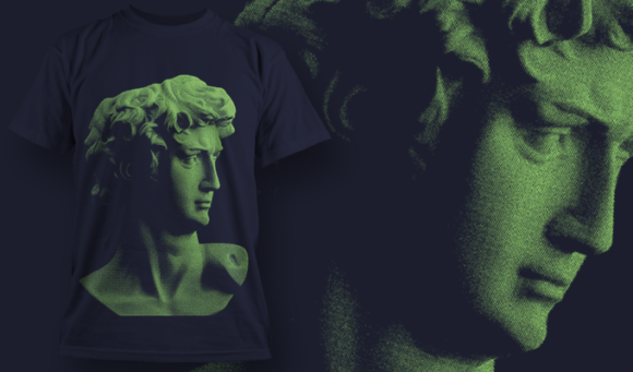 Statue Of A Young Man - T Shirt Design Template 3488 1