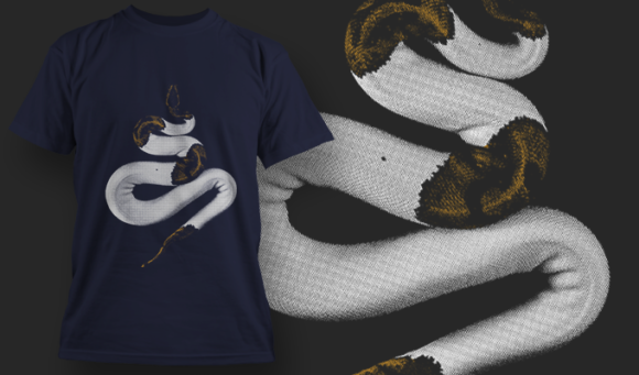 White Snake - T Shirt Design Template 3510 1