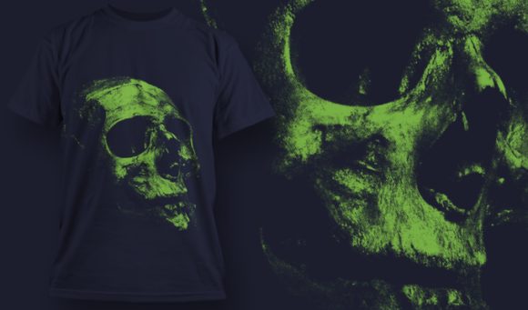 Withered Skull - T Shirt Design Template 3477 1
