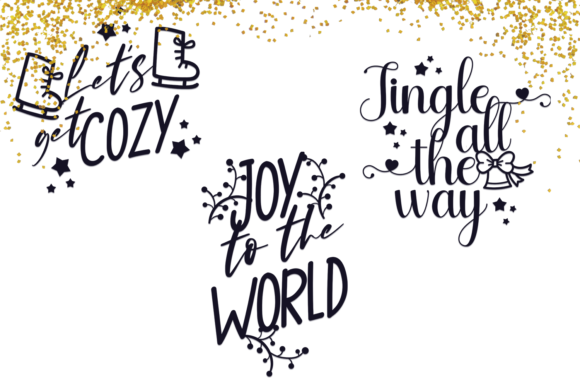 18x Christmas Quotes With Decorations Set 2 6