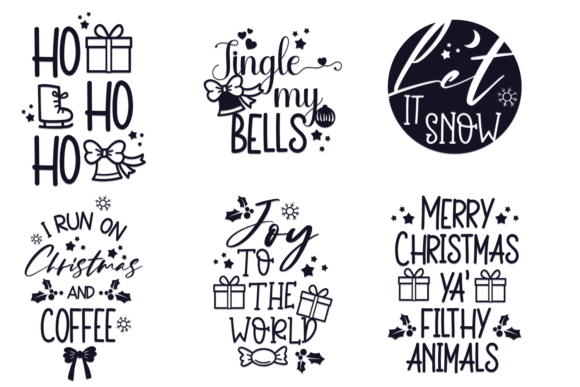 18x Christmas Quotes With Decorations Set 3 3