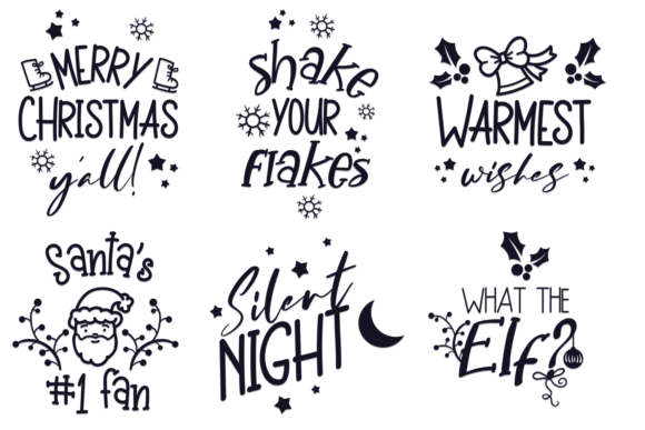 18x Christmas Quotes With Decorations Set 3 2