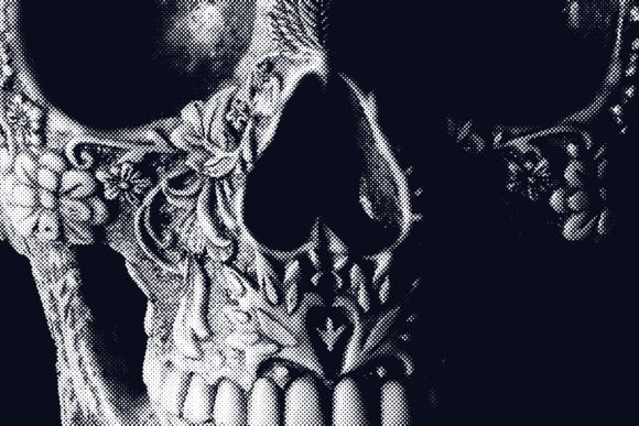 Ornate Floral Skull - T Shirt Design Template 3526 2