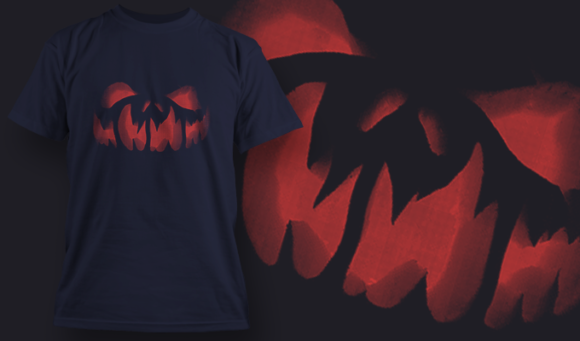 Scary Jack-O-Lantern - T Shirt Design Template 3528 1