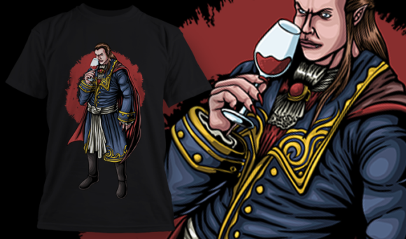 Vampire Somelier - T Shirt Design Template 3538 1