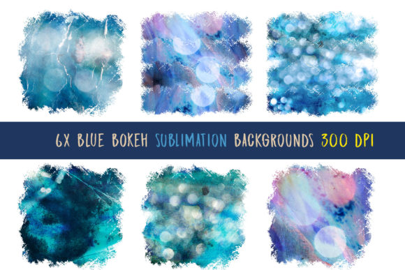 Blue Bokeh Sublimation backgrounds