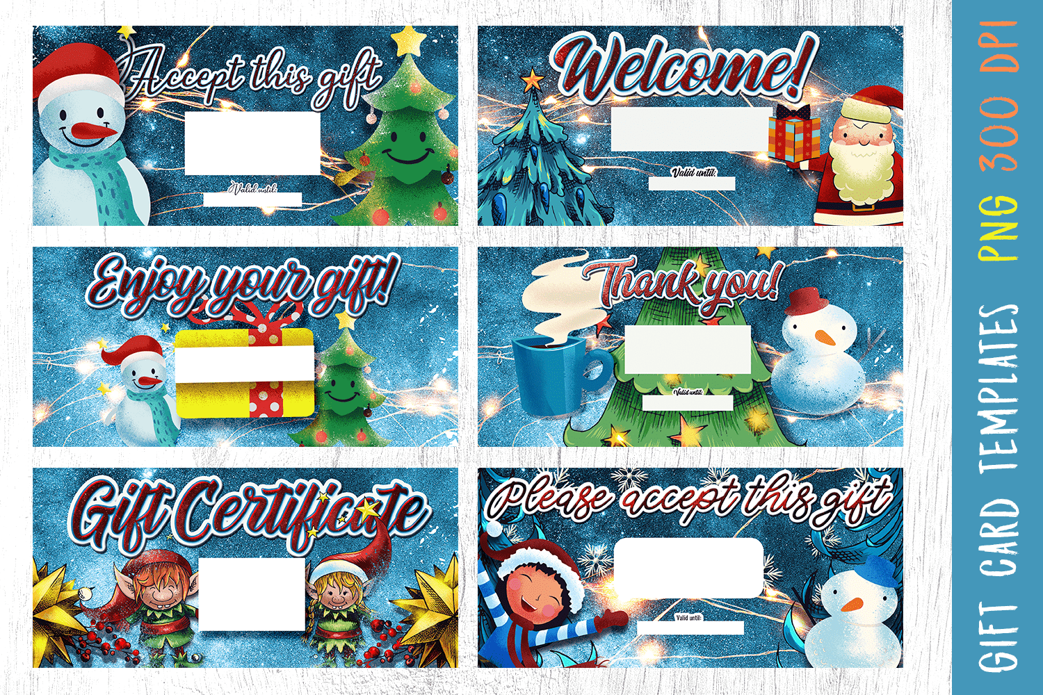 Christmas Gift Certificates templates preview