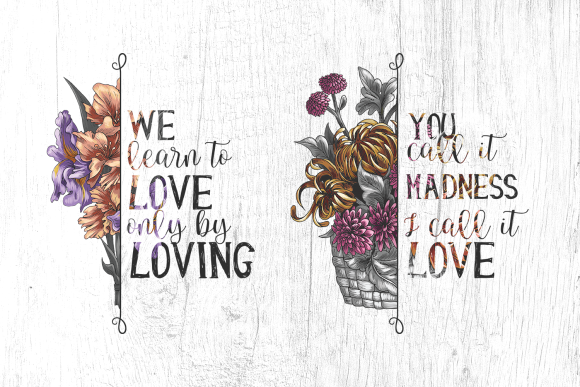 Valentine's Floral Love Quotes Sublimation Bundle Vol 3 3