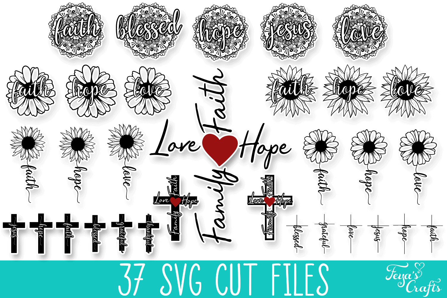 Feya’s All Shop Craft Bundle: 750+ SVG Cut Files & 57 Fonts - Only $19! 45