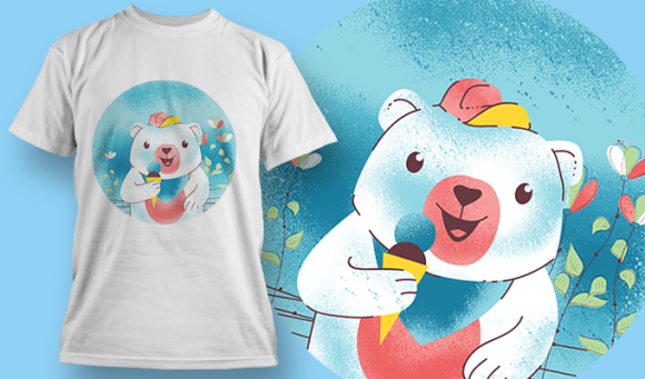 Baby Polar Bear | T Shirt Design Template 3562 1