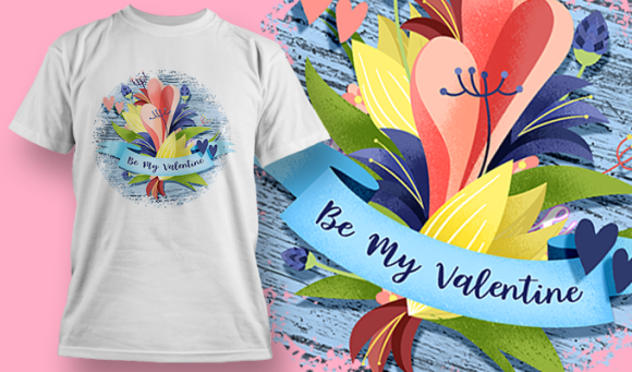 Be My Valentine | T Shirt Design Template 3564 1