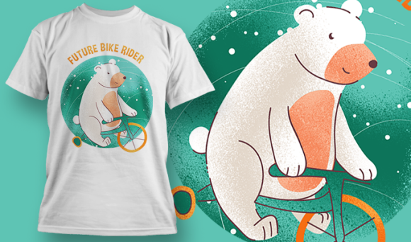 Future Bike Rider | T Shirt Design Template 3572 1