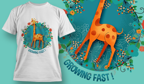 Growing Fast | T Shirt Design Template 3573 1