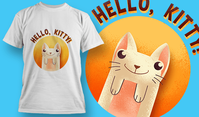 Hello Kitty | T Shirt Design Template 3576 - Designious