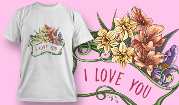 I Love You 10 | T Shirt Design Template 3591 1