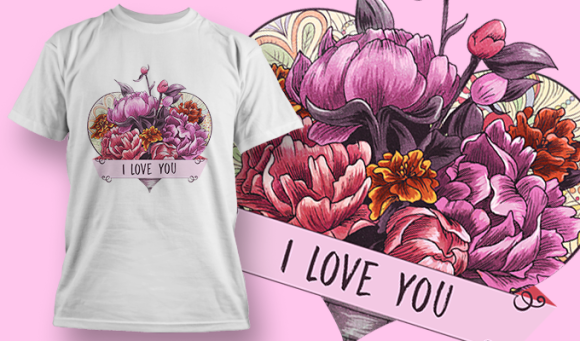 I Love You 11 | T Shirt Design Template 3592 1
