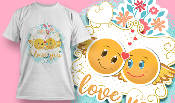 I Love You 3 | T Shirt Design Template 3584 1
