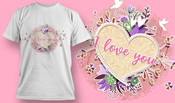 I Love You 4 | T Shirt Design Template 3585 1