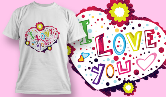 I Love You 5 | T Shirt Design Template 3586 1