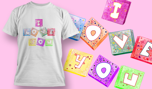 I Love You 6 | T Shirt Design Template 3587 1