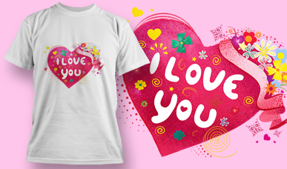 I Love You 7 | T Shirt Design Template 3588 1