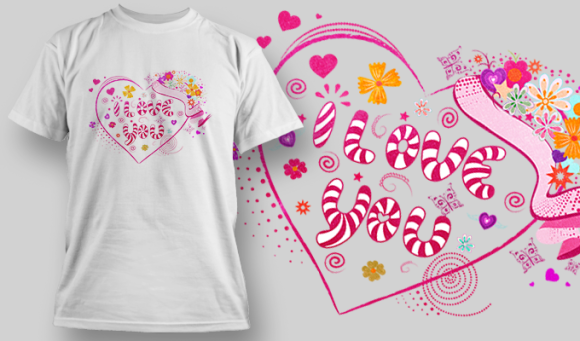 I Love You 8 | T Shirt Design Template 3589 1