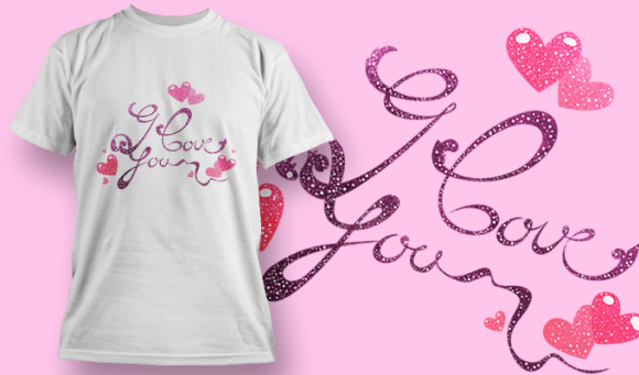 I Love You 9 | T Shirt Design Template 3590 1
