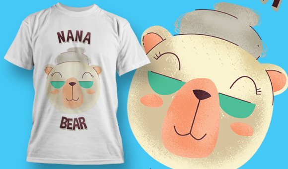 Nana Bear | T Shirt Design Template 3614 1