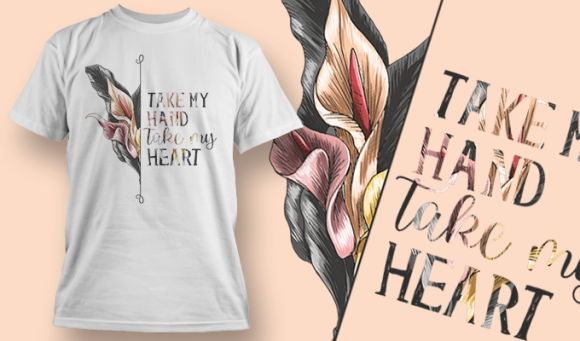 Take My Hand Take My Heart | T Shirt Design Template 3622 1