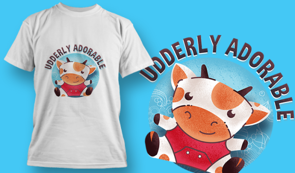 Udderly Adorable | T Shirt Design Template 3628 1