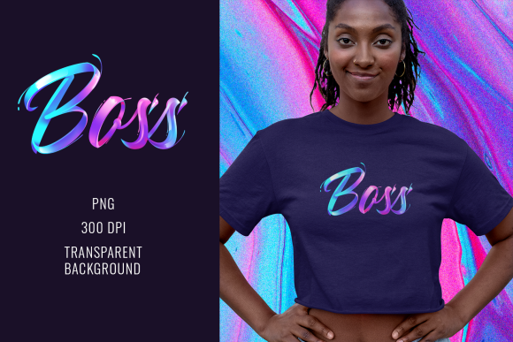 "Boss" Free Colorful Typography Design 2