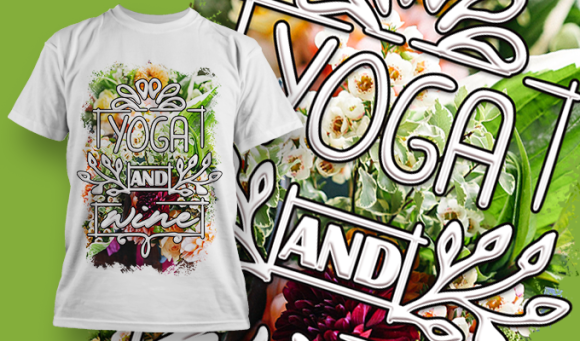 Yoga And Wine | T Shirt Design 3750 1