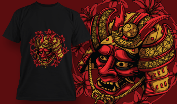 Hanya Samurai | T Shirt Design Template 3817 1