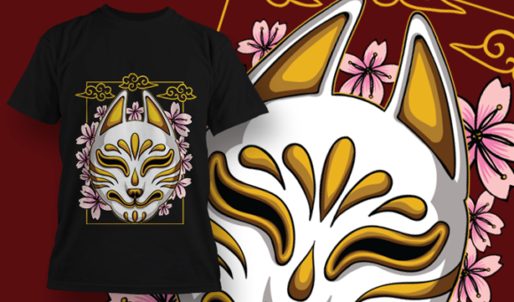 Kitsune | T Shirt Design Template 3820 1