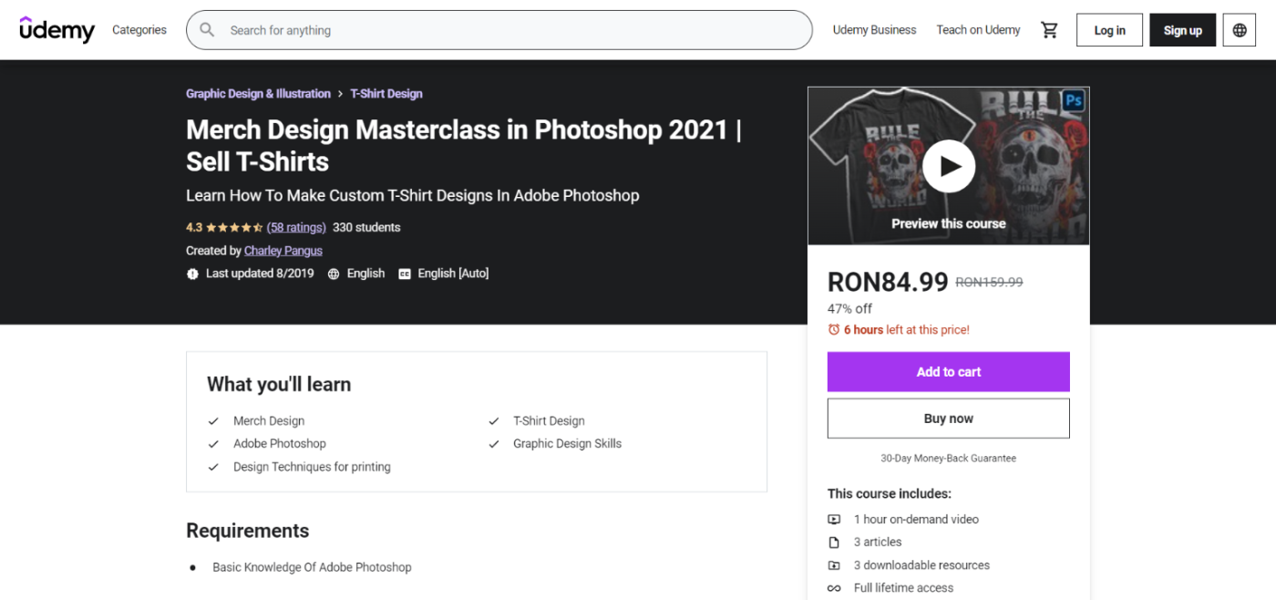 Merch Design Masterclass in Photoshop Sell T-Shirts
