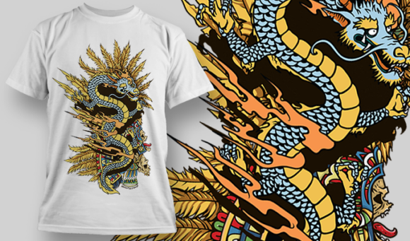 Aztec Dragon | T Shirt Design Template 3797 1