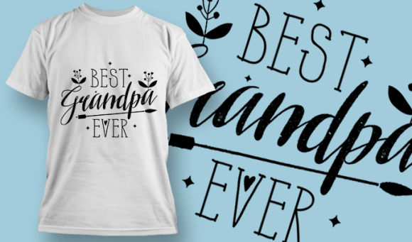 Best Grandpa Ever | T Shirt Design Template 3763 1