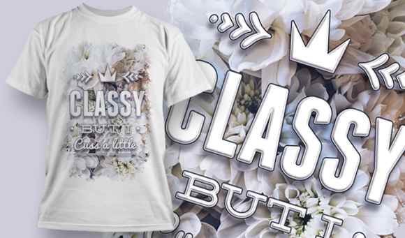 Classy But I Cuss A Little | T Shirt Design Template 3767 1