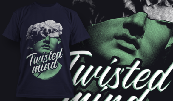 Twisted Mind | T Shirt Design Template 3812 1