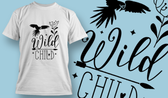 Wild Child | T Shirt Design Template 3792 1