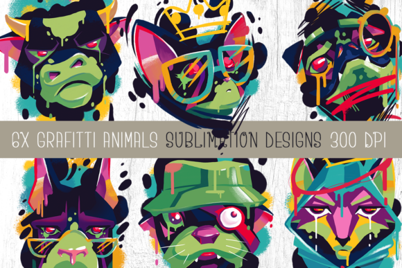 Graffiti Animals - Sublimation Designs 300 DPI 1