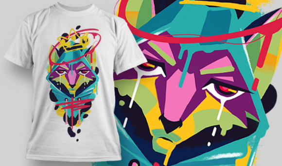 Graffiti Fox | T Shirt Design Template 3858 1