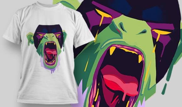 Chimpanzee | T Shirt Design Template 3917 1